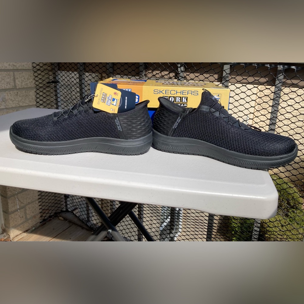 Skechers Slip-ins Work: Summits SR Enslee Hands Free Slip on Black Sneakers 10 W - Picture 9 of 17